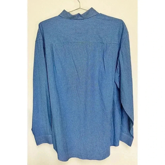 NWT Izod Men's Blue Check Essential Long‎ Sleeve Button-Down Shirt Size XL Tall - Picture 2 of 9